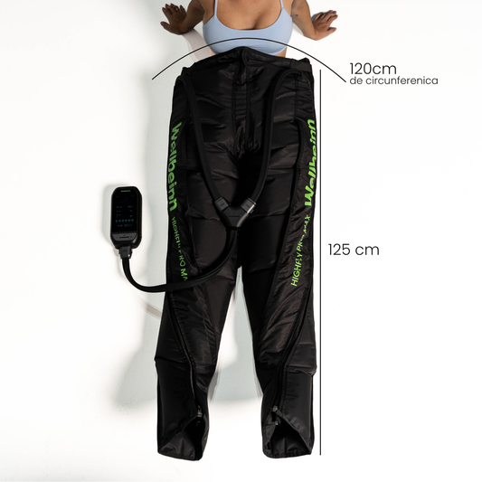 Highfly Pro Max su gambe, glutei e zona lombare durante una sessione di pressoterapia
